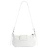 Balenciaga Essex Adjustable Shoulder Strap Magnetic Flap Zipper Closure Embossed Leather Crossbody Bag Small Women bags Bright-White 8052602ABBZ9001
