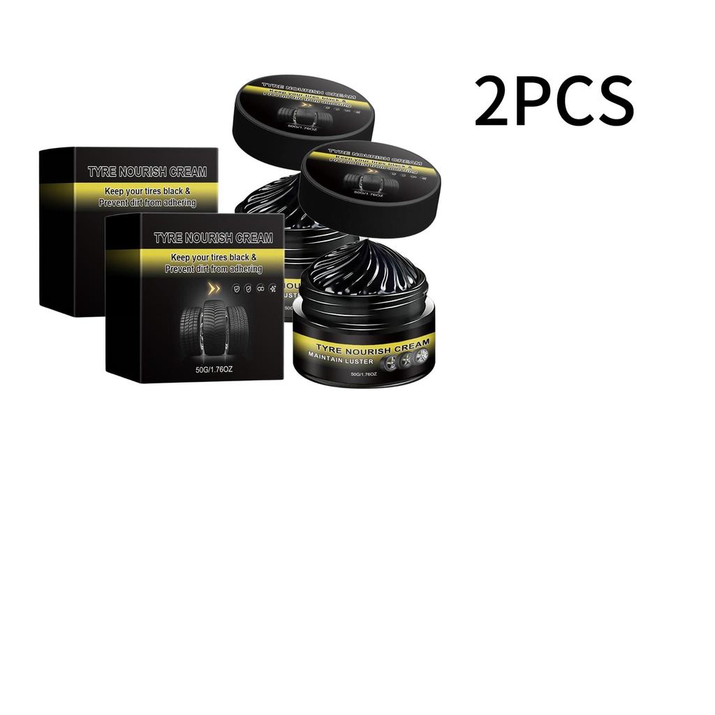 AMZ Tire Shine & Protection Wax, Restores Black Finish, Adds Gloss, Cleans Dirt & Dust, Daily Rubber Care and Improve Surface Gloss 50g