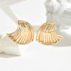 Модные серьги Персонализированные серьги-гвоздики в форме волны Легкие роскошные серьги-веера
