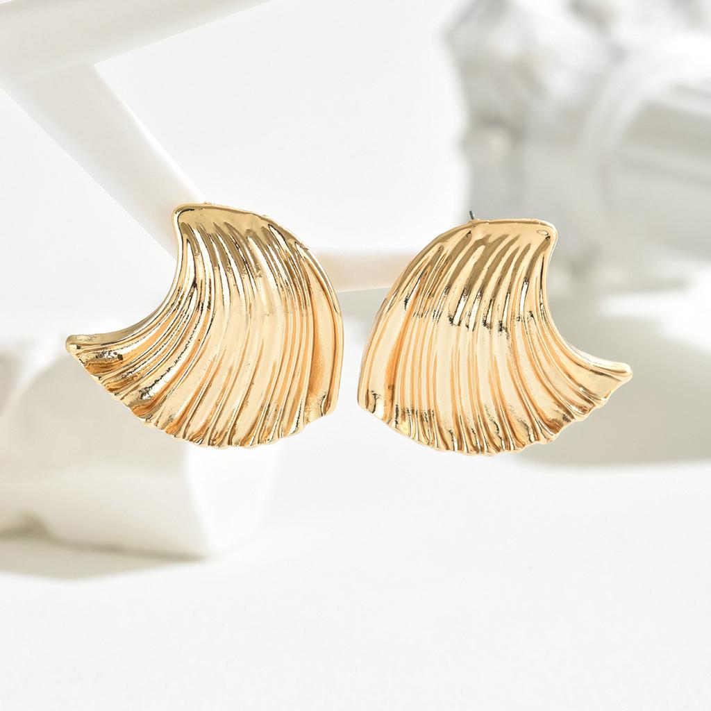 Модные серьги Персонализированные серьги-гвоздики в форме волны Легкие роскошные серьги-веера