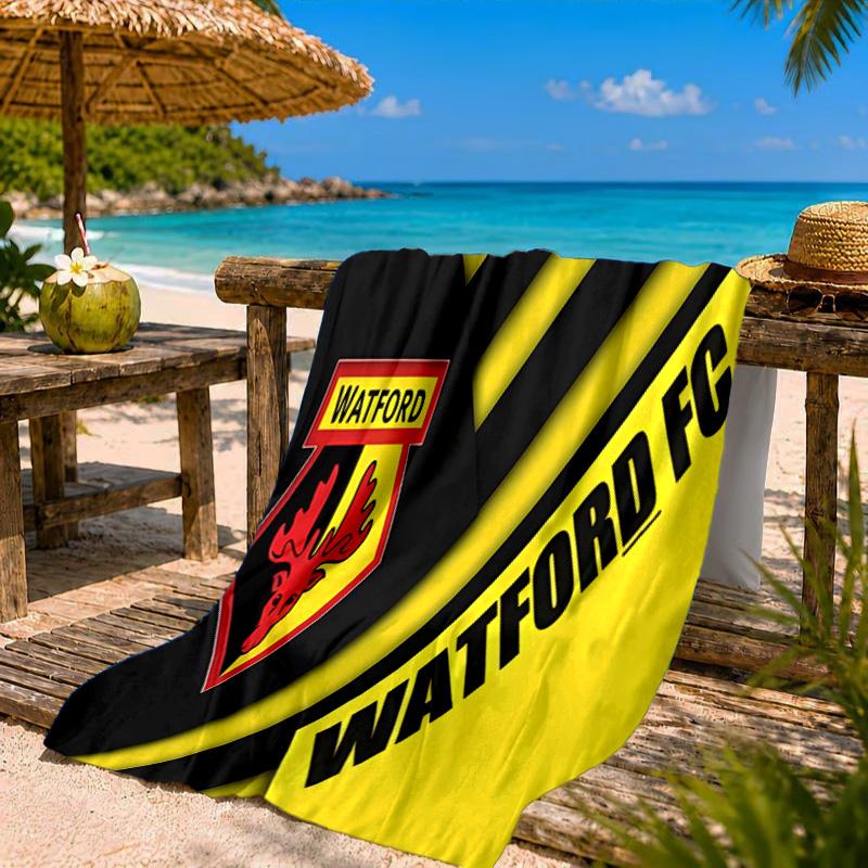 Wat-ford Football Crest Beach Towel Microfiber Beach Towel, Lightweight and Quick-Dry, for Summer Travel, Swimming Pool Fan Birthday Gift