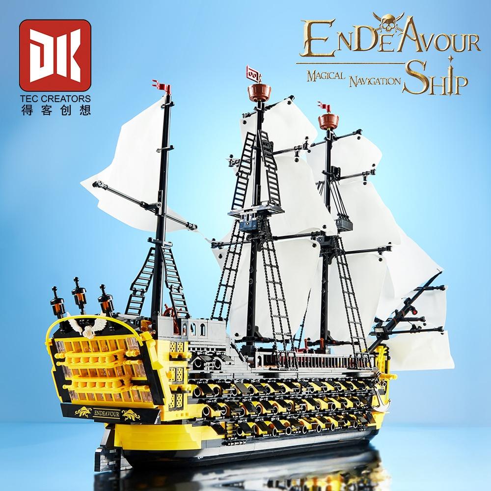 Pirate Ship Endeavour Building Blocks Set - Creative Assembling Model Bricks Toy For Children Birthday Gift