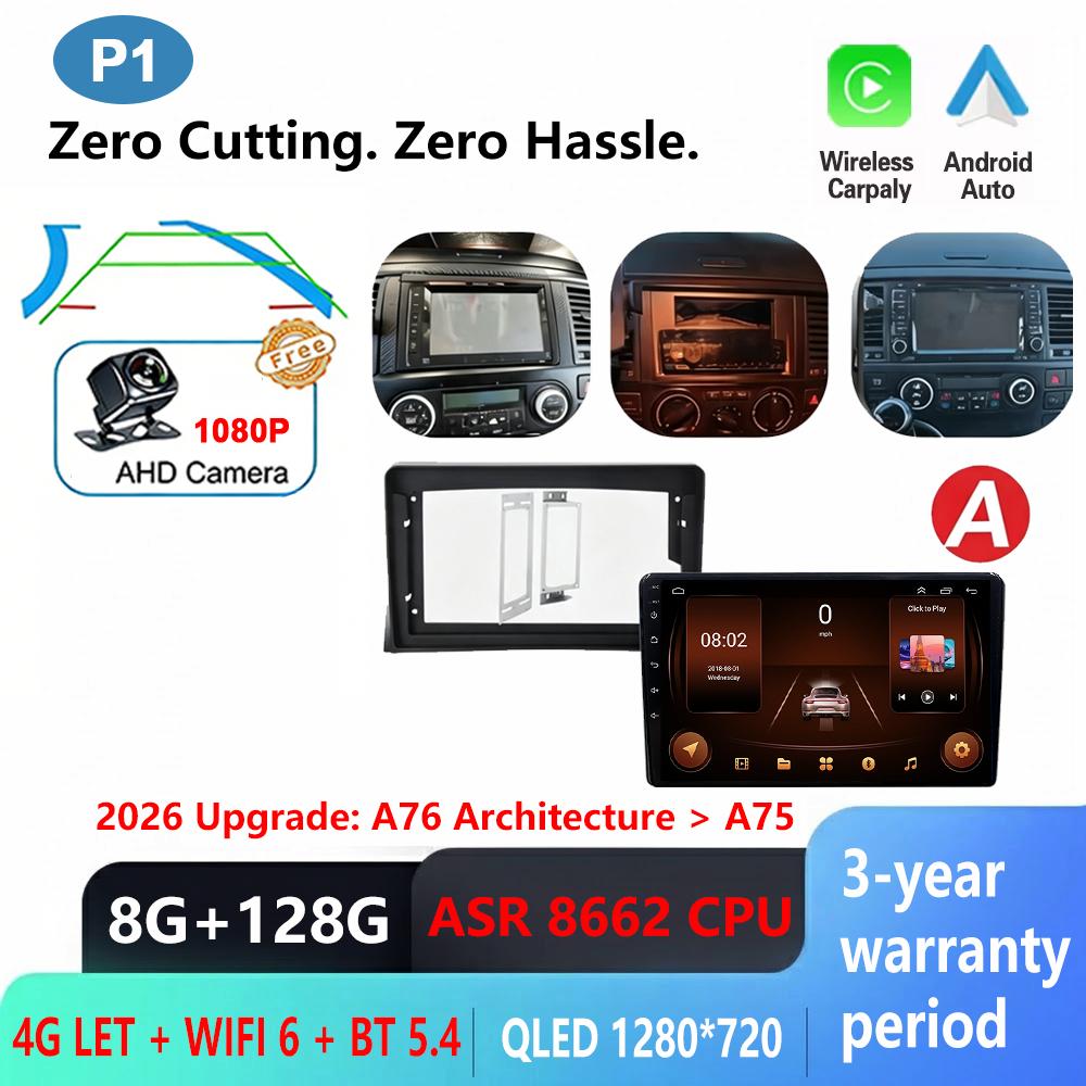 CPU ASR8662 Android 16 Car For Volkswagen Multivan T5 2003 - 2015 Carplay Multimedia Player Car Radio GPS Navigator stereo DVD