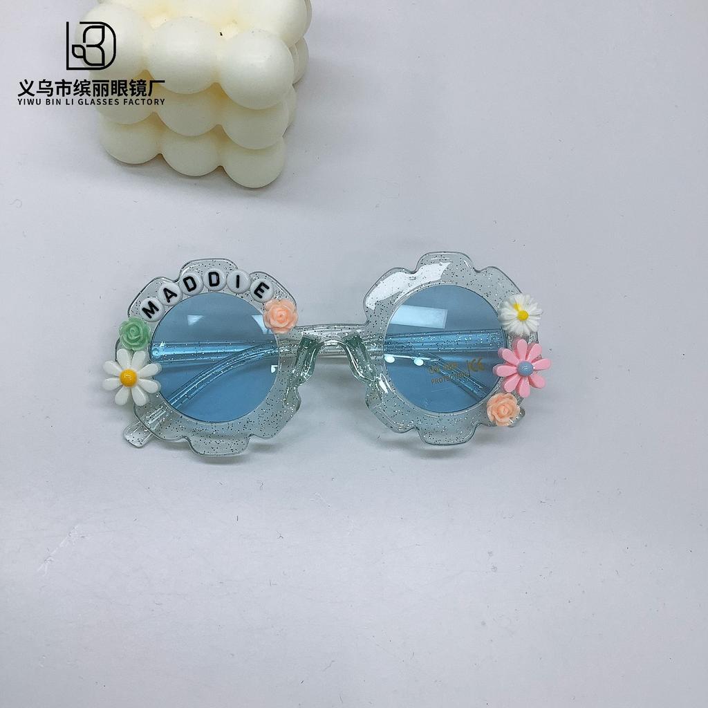 Уличная съемка Tide с детскими очками Sunflower, металлические персонализированные детские солнцезащитные очки своими руками, детские солнцезащитные очки с маленькой маргариткой
