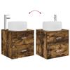Wall Mounted Washbasin Cabinet Smoked Oak 49.5 x 44.5 x 66 cm