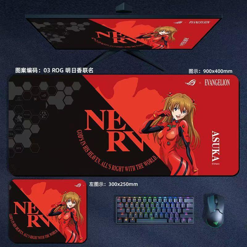 Коврик для мыши Evangelion Аска EVA, офисный коврик для компьютера, противоскользящий, с рисунком персонажа мультфильма, мягкая подставка для ноутбука и клавиатуры