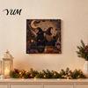 Seasonal Decorative Wall Hanging Halloween Ghost Pearl Painting Kit, 3D Art DIY Spooky Handmade Fall Craft Supplies Cute Cat Crow Kit for Adults, Home