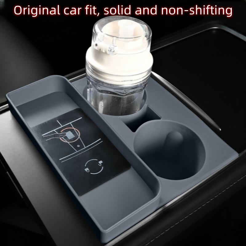 For Tesla Model 3/Y Centre Cup Limiter Silicone Coaster Ya Interior Modification Storage Slot Accessories