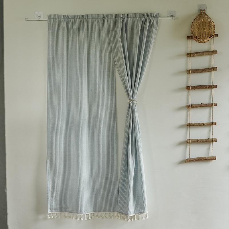 Japanese Style Cotton Linen Fabric Partition Door Curtain Kitchen Entrance Curtain Drape Living Room Bedroom Door Half Curtain