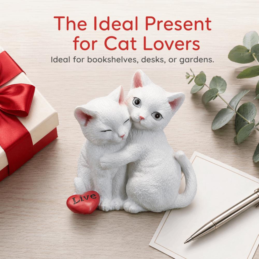 Resin Resin Cat Figurine for Garden and Shelf Patio Garden Yard Ornament