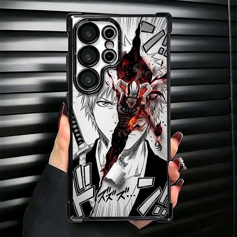 Bleach Kurosaki Ichigo Plating Phone Case For Samsung Galaxy S24 S25 FE S26 Edge S23 Ultra S22 S21 Plus S20 Anti-Fall Airabag Co