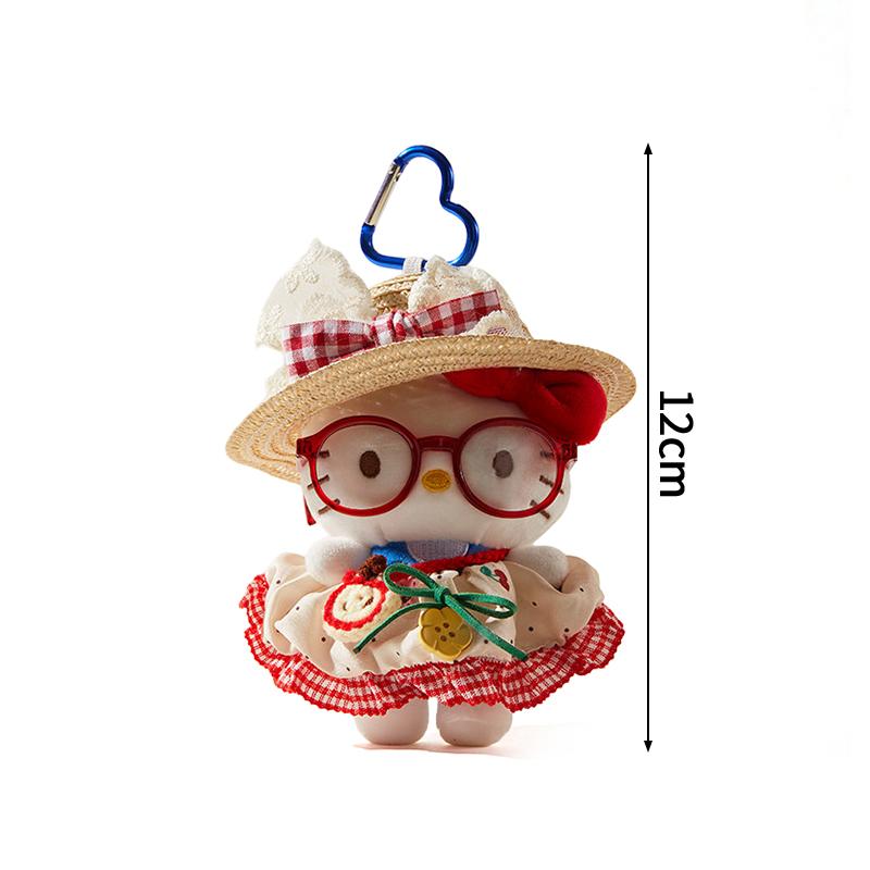 Kawaii KT Cat Plush Keychain Cute Cartoon Plush Doll Pendant Women Bag Accessories Car Key Ring Girls Birthday Gift Party Favors