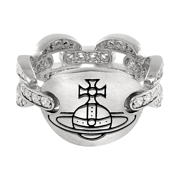 VIVIENNE WESTWOOD Классическое кольцо с гравировкой Сатурна Унисекс кольца Серебро 6404017X-01P527