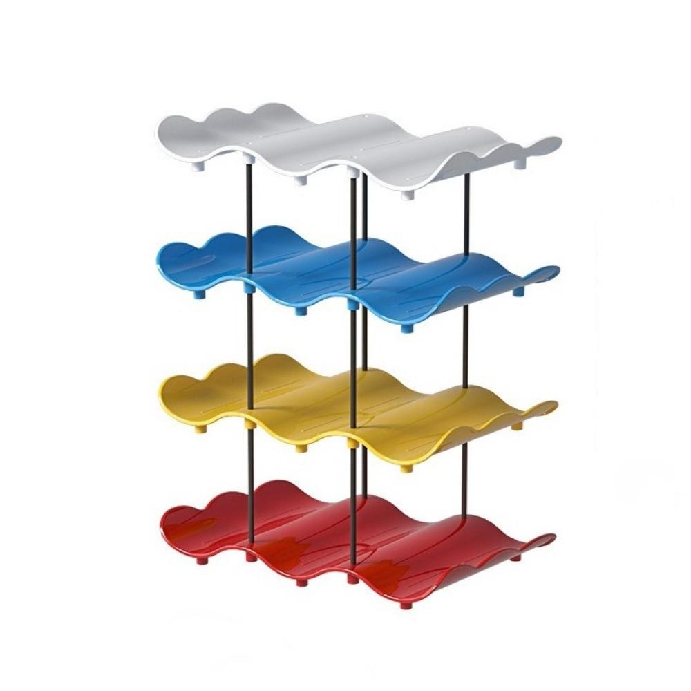 Anti-Fall Cup Storage Rack Large Capacity Water Cup Holder Wavy Multi-layer Finishing Rack Pantry