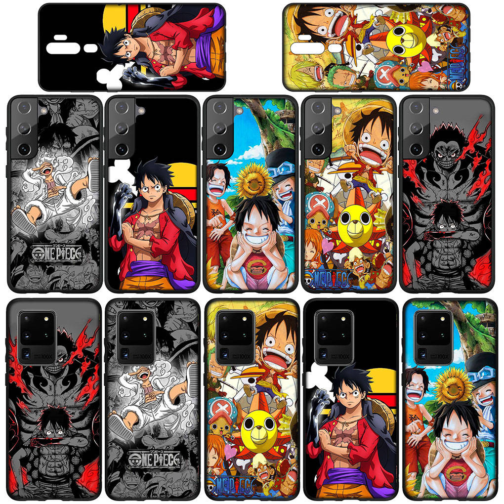 Чехол для телефона Samsung Galaxy S24 S23 iPhone 15 14 Xiaomi Redmi Note 13 12 11 8 10 9 Pro Max X XR OPPO A15 Huawei Anime Luffy Gear 5 One Piece Cover