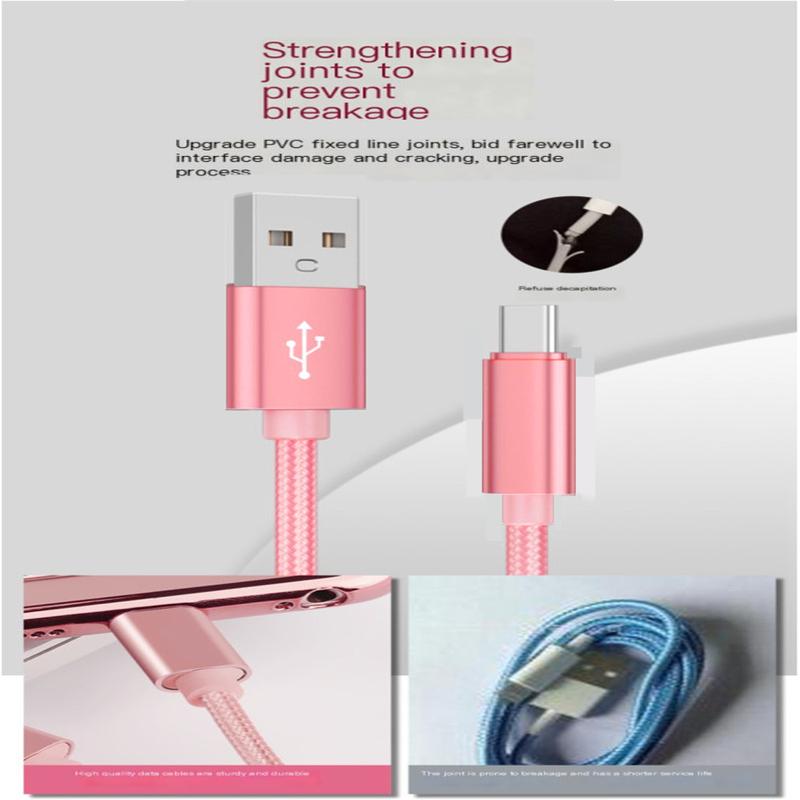 USB A To Type C Nylon Braided Data Cable Suitable For Android Samsung Type C Fast Charging Cable USB Device Mobile Phone Charge