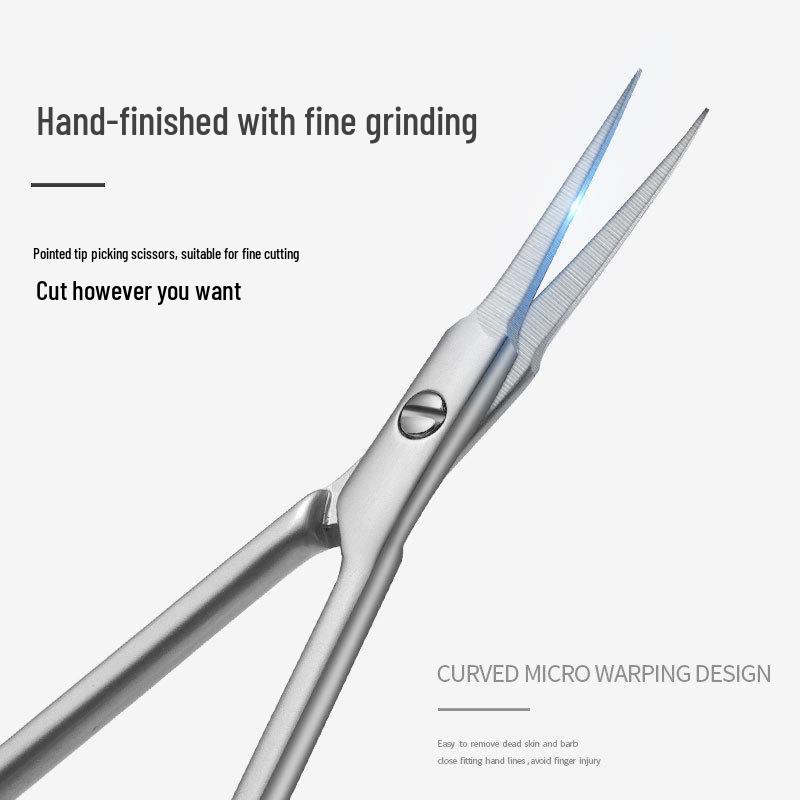 Stainless Steel Russian Cuticle Nippers Set with Precision Curved Tip for Manicures