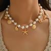 Elegant Tassel Starfish shells Necklace Metal Clavicle Chain Exquisite Charm Choker