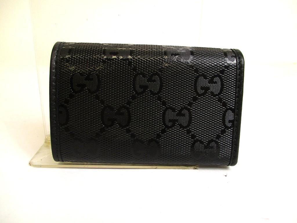 Оригинальный брелок GUCCI GG Imprimee Черная Кожа 6 Картин #b056 Открытая коробка