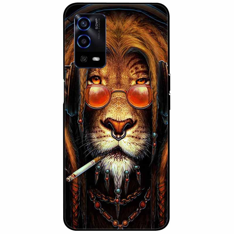 Для Oppo A55 4G Чехол A 55 Силиконовый Мягкий Расписной ТПУ Черная Крышка для Oppo A55 Чехол CPH2325 Милый Funda Coque для OPPOA55 6,51''