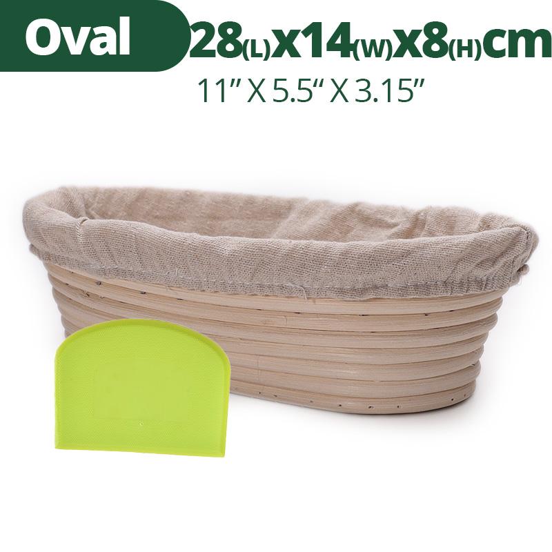 Banneton Bread Proofing Basket, Sourdough Brotform Natural Rattan Basket for Bread Baking - Includes Cloth Liner & Dough Scraper