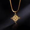 Gold Witch Knot Necklace for Women Stainless Steel Snake Chain Jewelry Christmas Gift Fashion Accessory