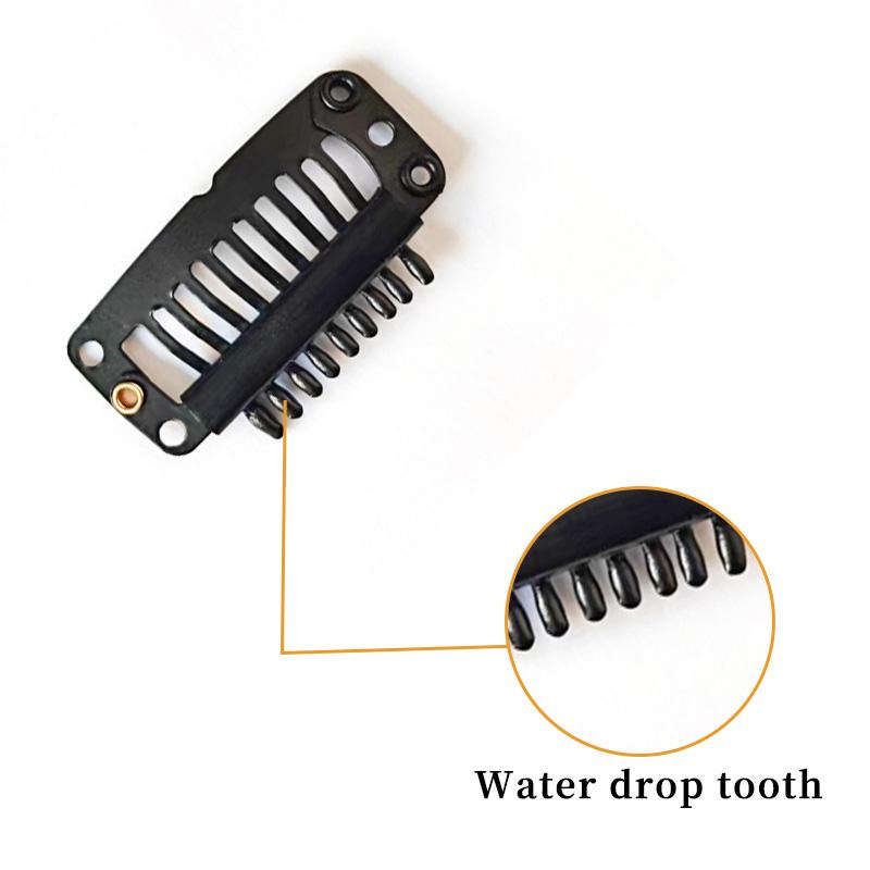 Professional Wholesale 9 Teeth Elastic Wig Clips With Safety Pin for Home Hair Extension Installation and Fixing Work