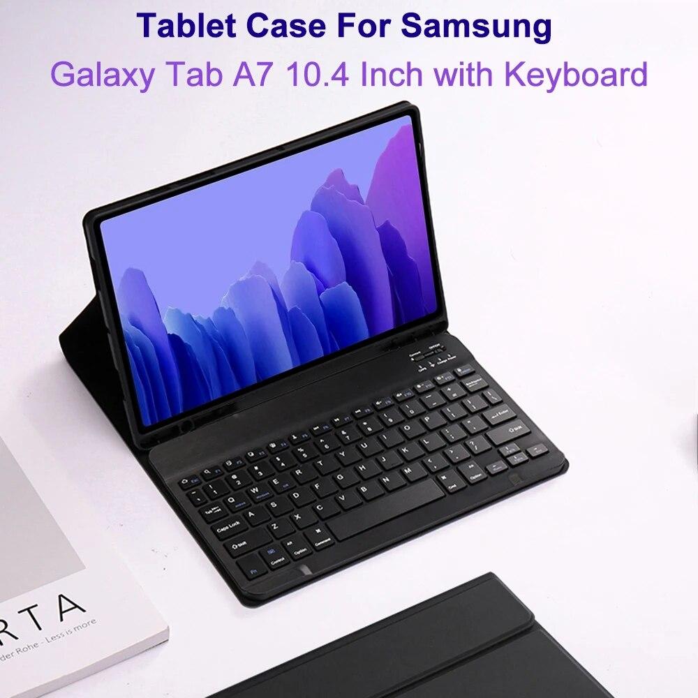 Кожаная Bluetooth-клавиатура для Samsung Galaxy Tab A7, чехол для Galaxy Tab A7 10, 4 дюйма, 2022, 2020, SM-T500/T503/T505/T507/T509
