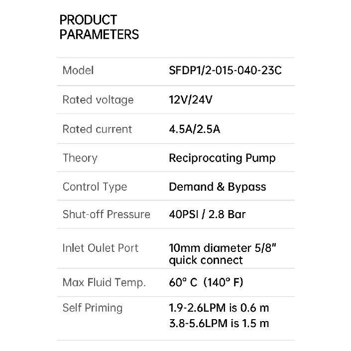 SEAFLO 40 PSI 12V Морской Водяной Насос Мембранный Насос Аксессуары для Лодок Души Туалеты