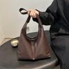 Large-capacity Commuting New Autumn and Winter Popular Solid Color Simple Texture Casual Shoulder Underarm Tote Bag Women
