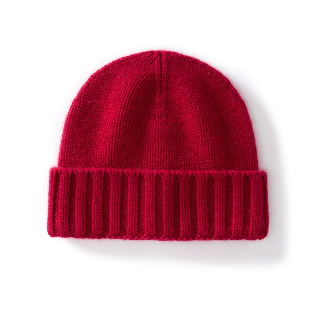 Autumn and winter new cashmere cold hat thick strip men's and women's knitted flanged beanie soft warm ski hat