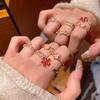 Модное кольцо с цветами сакуры для женщин и милых девушек, изысканное, блестящее, с горным хрусталем и кристаллами, открытое кольцо, романтическое украшение, свадебный подарок