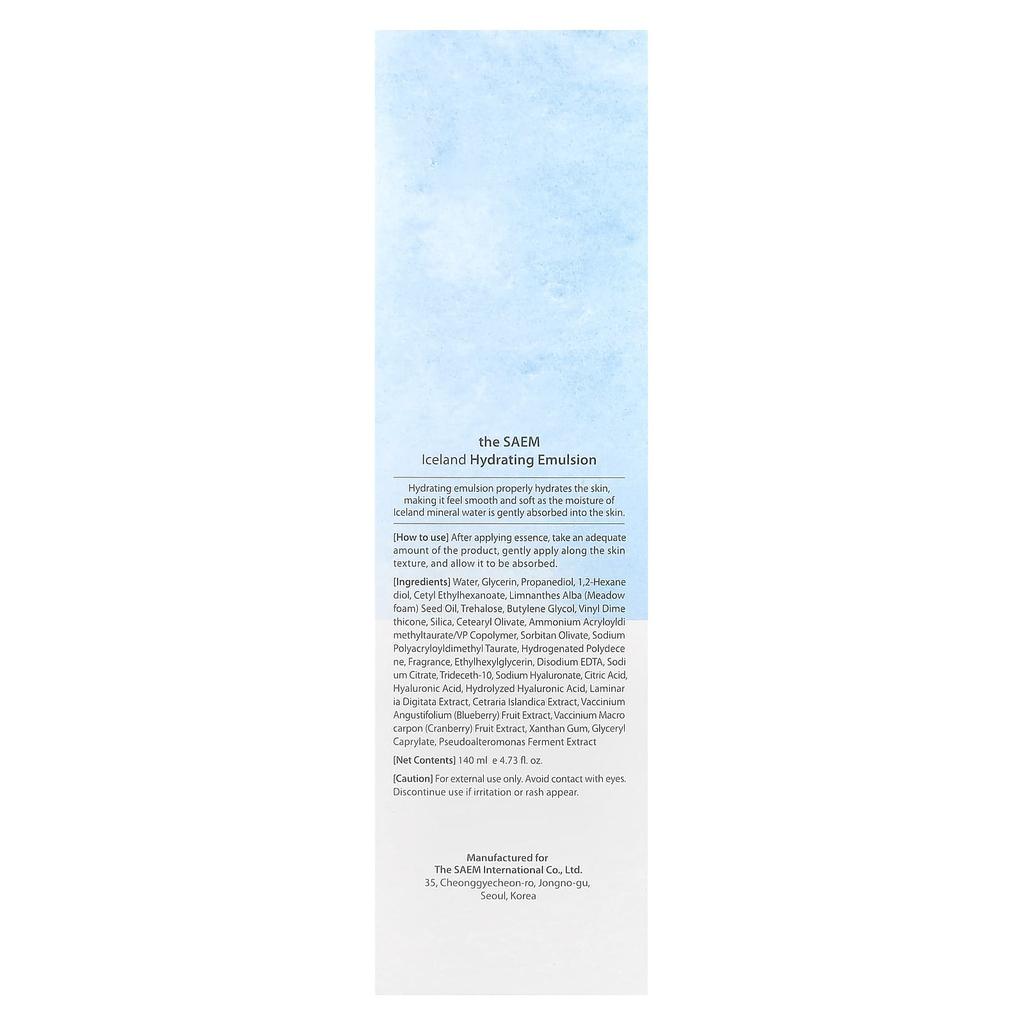The Saem Увлажняющая эмульсия Iceland, 4,73 жидких унций (140 мл)
