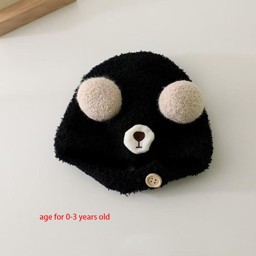 Cute Bear Bonnet Caps Plush Ear Protection Cap New Pullover Hat Autumn Winter