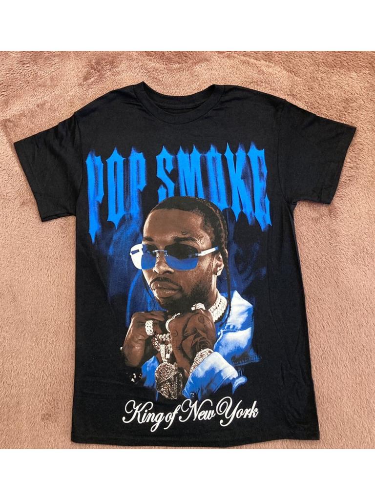 Новая черная футболка с привлекательным принтом King of New York SMOKE --hop streetwear