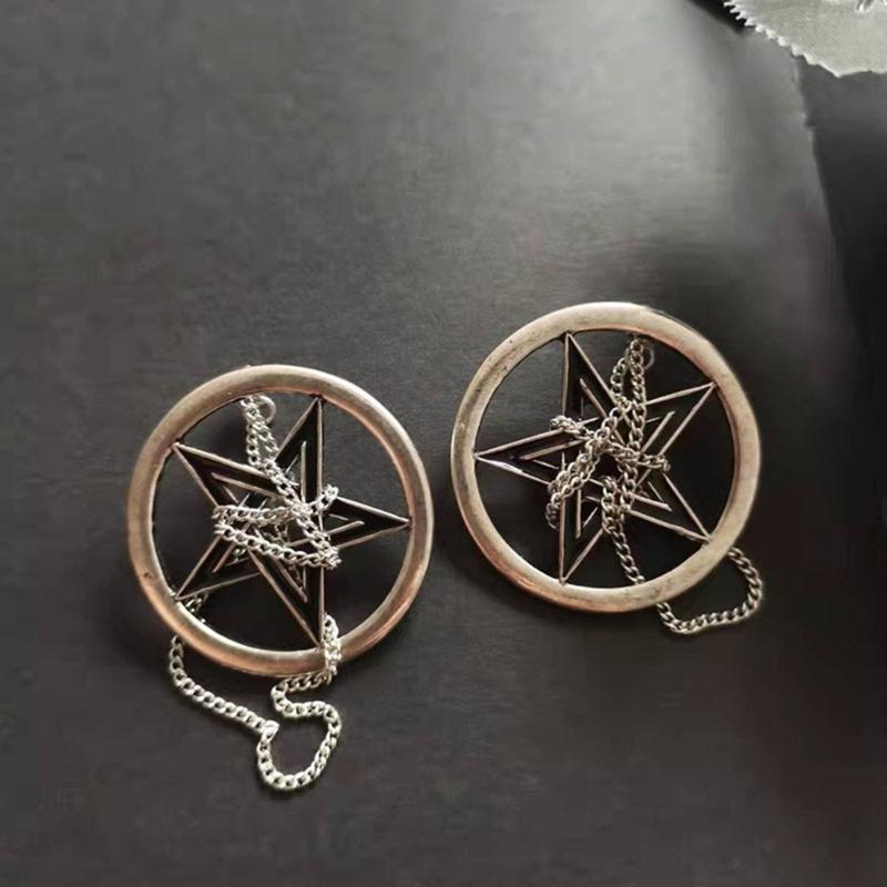 Gothic Style Punk Cool Cross-Earrings Long Chain Pendant Drop Earrings For Women Men Street Hip Hop Earring Jewelry Gift