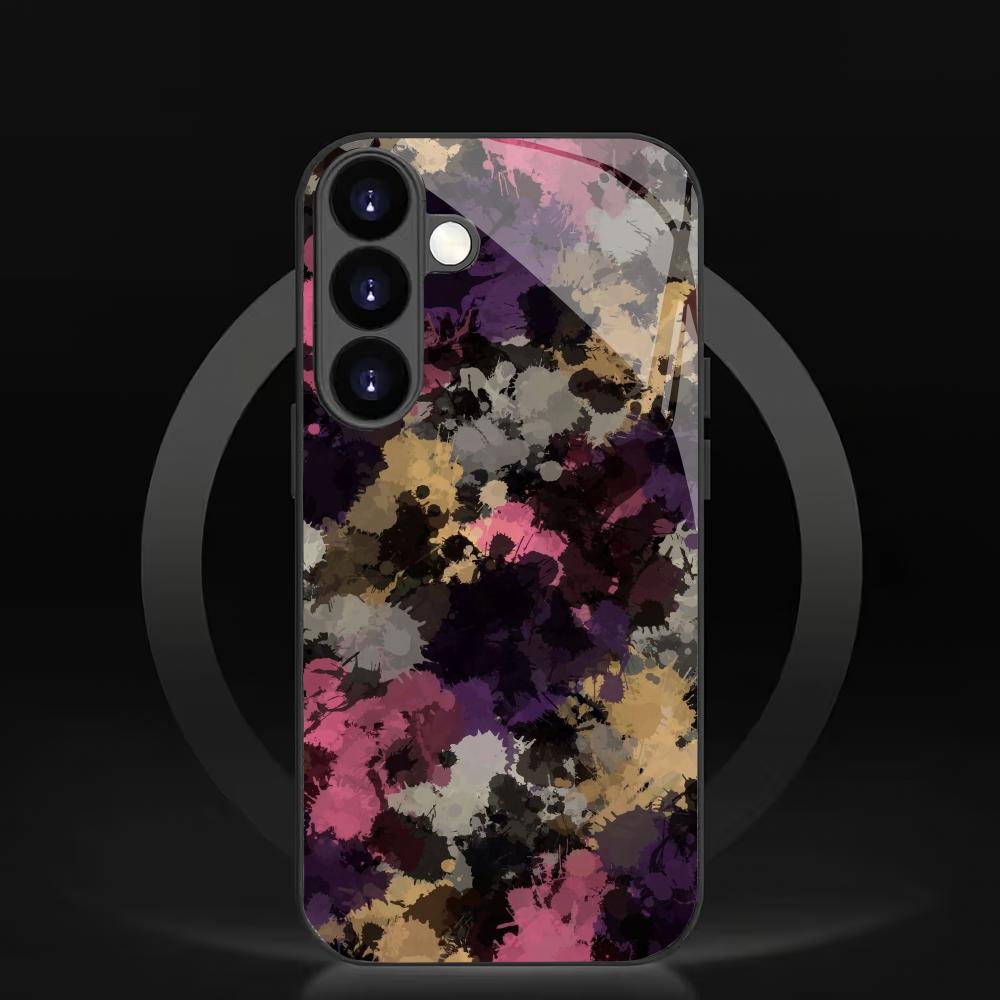 Graffiti art tempered glass phone case suitable for Samsung Galaxy S26 S25 S24 S23 S22 S20 FE/Ultra/Plus anti drop back cover