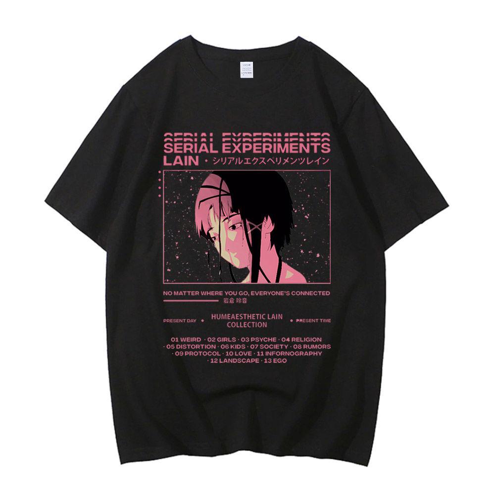 Serial Experiments Lain Cotton Shirt Teen Digital Korean Clothes Harajuku 2000s Y2k Shirt Graphic Aesthetic 80s Digital Gothic 2026 Hot Sale