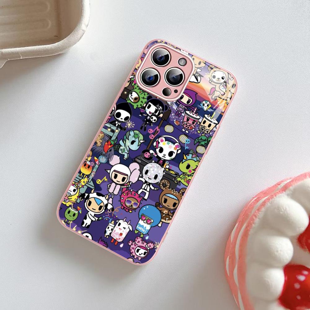 Japan T-TokidokiS Phone Case For iPhone 14 13 12 Mini 11 Pro XS Max X XR 14 Plus Tempered Glass Cover