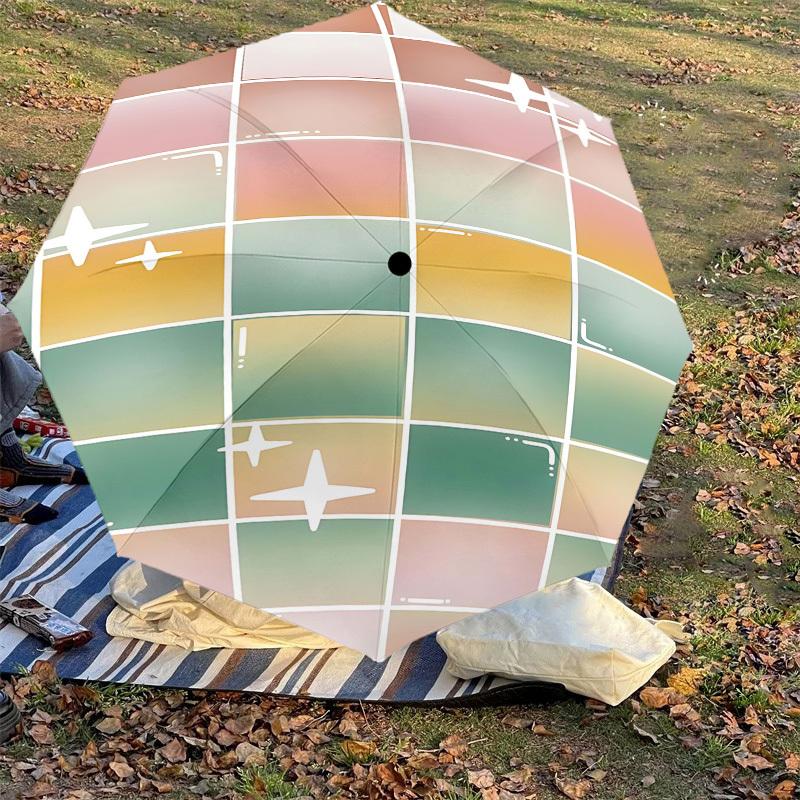 1pc Disco ball Automatic Open/Close Umbrella with Windproof, 8-Rib Sturdy Canopy, Durable Ribs, Fashionable Design1143A