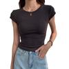 Женская футболка с коротким рукавом весна-лето утягивающий дизайн Sense Niche Card Waist Waist Is Shoulder Одежда