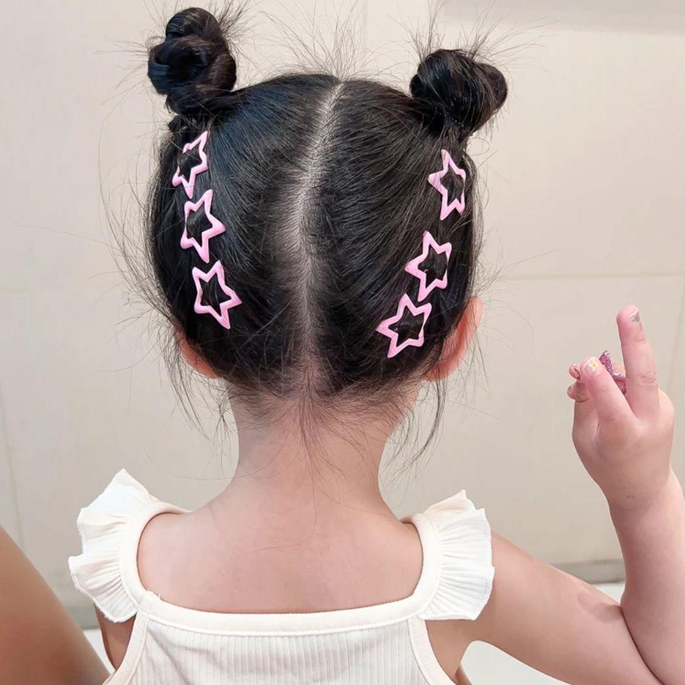 6 шт./набор Милые цвета Детские заколки для волос для девочек Блестящие звезды Женские заколки для волос Новые Детские Сладкие заколки