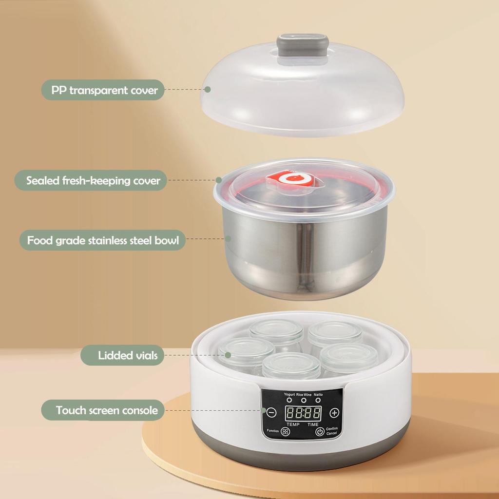 Electric Yogurt Maker Machine with Adjustable Temperature And Time Control 1.2L Multi-Function Yogurt Machine Automatic Yogurt Maker