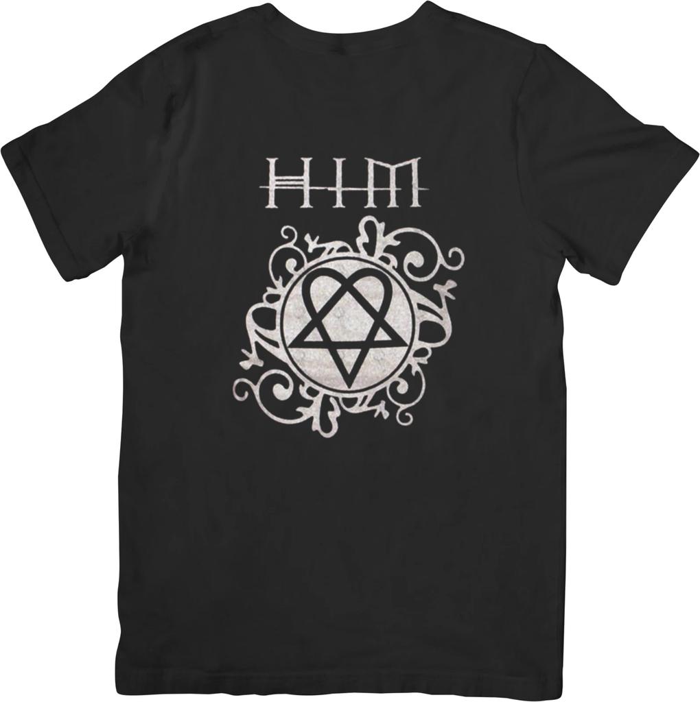 H.I.M Heavy Metal Music Unisex Fit for Men & Women Quality Cotton T-Shirt Black