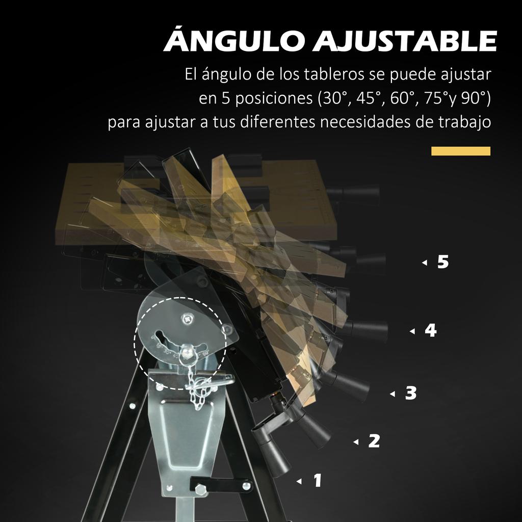 Adjustable Height Workbench With 4 Rotating Pegs Adjustable Boards In Angle And Distance
