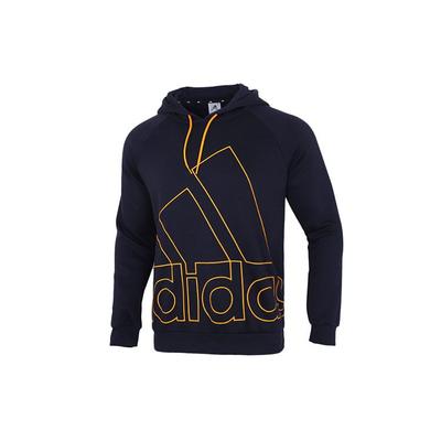 adidas Толстовка с капюшоном на флисовой подкладке с большим логотипом, мужская, синяя HB5092