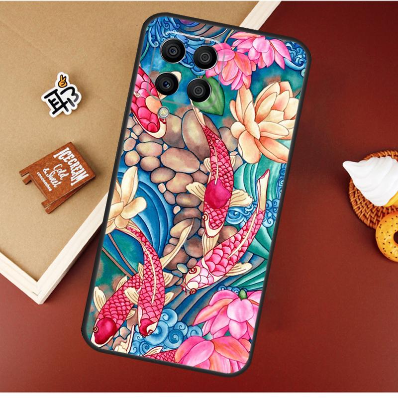Чехол Ying Yang с рыбками Кои для Samsung Galaxy M16 M36 M56 M06 M52 M32 M12 M54 M34 M14 M35 M55 M15 M11 M31 M13 M53