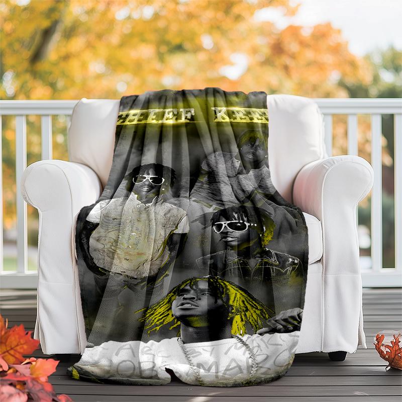 Chief Keef Flannel Blanket Soft All-Season Throw, Design for Camping, Car Travel, Hiking Sofa, Bed, Office Perfect Gift for Parties