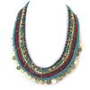 [N8140] - Designer Necklace 'Altaï' Red Turquoise Gold