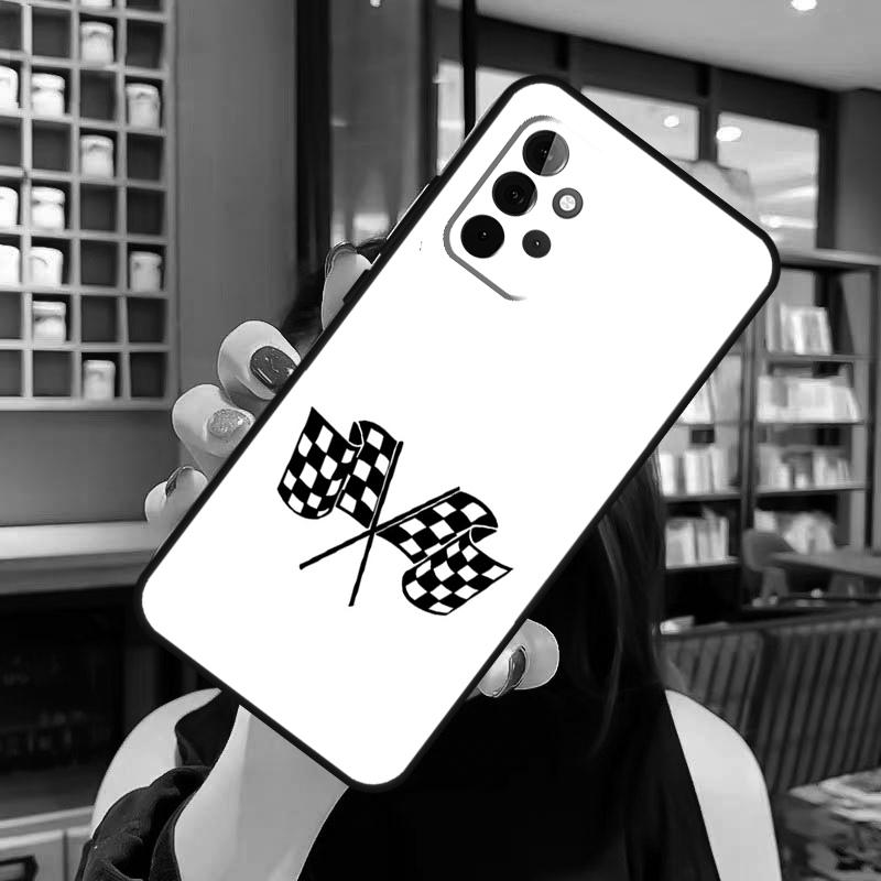 Клетчатый чехол для гоночного автомобиля для Samsung Galaxy A13 A36 A56 A23 A52 A32 A12 A54 A34 A14 A16 A26 A33 A53 A15 A35 A55